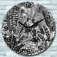 Coloray Wanduhr aus Glas Rund fi 30 Dschungel Skizze Quarz Deko Wohnzimmer Büro