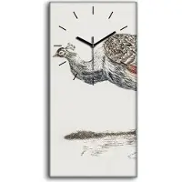 Coloray Leinwand Wanduhr Wandkunst Uhr Geräuschlos 30x60 Gemälde Tier Vogel Pfau Kunst - schwarze Hände