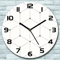 Coloray Wanduhr aus Glas Rund fi 30 Sechseck schwarzWeiß Quarz Deko Schlafzimmer Büro