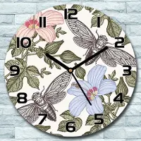 Coloray Wanduhr aus Glas Rund fi 30 Schmetterlinge Farbe Quarz Deko Schlafzimmer Büro