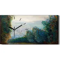 Coloray Dekor Leinwand Uhr Wandbilder 60x30 Malerei Wald Bäume Landschaft Kunst - schwarze Hände
