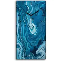 Coloray Küchenuhr Bürouhr Leinwand Uhr Geräuschlos 30x60 Malerei Abstrakte Kunst - schwarze Hände