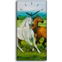 Coloray Dekor Leinwand Uhr Wandbilder 30x60 Foto Wand groß Laufpferde Feld Malerei - schwarze Hände