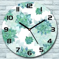 Coloray Wanduhr aus Glas Rund fi 30 Türkis grün blau Quarz Deko Schlafzimmer Büro