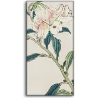 Coloray Wandbild Leinwand Bilder Wanduhr Geräuschlos 30x60 Malerei Asiatische Blumen - weiße Hände