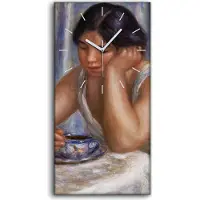 Coloray Wandbild Leinwand Bilder Wanduhr 30x60 Malerei Frauen Kaffee Tasse Kunst - weiße Hände