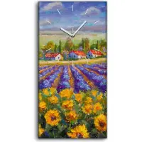 Coloray Küche Wohnzimmer Wand Leinwand Uhr 30x60 Malerei Wiese Blumen Landschaft Kunst - weiße Hände