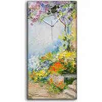 Coloray Dekor Leinwand Uhr Wandbilder 30x60 Bild Haus Garten Blume Baum Tür Fenst - weiße Hände