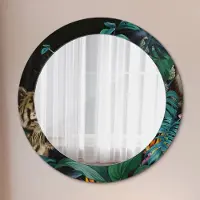 Coloray Spiegel - Mirror zum Wandspiegel Schlafzimmer – Schminkspiegel- Dschungel Wald- Ø70cm