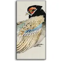 Coloray Küchenuhr Bürouhr Leinwand Uhr 30x60 Malerei Asiatische Tier Vogel Kunst - weiße Hände