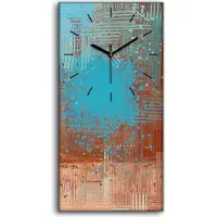 Coloray Küchenuhr Bürouhr Leinwand Uhr Geräuschlos 30x60 abstrakte Moderne Kunst - schwarze Hände