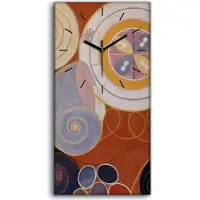 Coloray Wohnzimmer-Bild Leinwand Uhr Quarz 30x60 Sie Zehn Mainstay IV Hilma af Klint - schwarze Hände