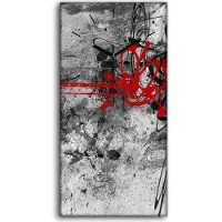 Coloray Küchenuhr Bürouhr Leinwand Uhr Geräuschlos 30x60 Malerei abstrakte Kunst - schwarze Hände