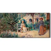 Coloray Dekor Leinwand Uhr Wandbilder Quarz 60x30 Malerei Bäume Häuser Frauen Kunst - schwarze Hände