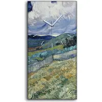 Coloray Wanduhr Uhr Wandbild Leinwand Geräuschlos 30x60 Landschaft von Saint Rémy - weiße Hände
