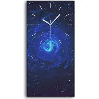 Coloray Leinwand Uhr Küche Wohnzimmer Bild 30x60 Abstrakte Galaxie Aquarell farbig - weiße Hände