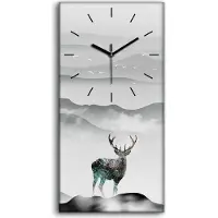 Coloray Dekor Leinwand Uhr Wandbilder 30x60 Gemälde Tier Hirsch Bäume Berge Vögel Kunst - schwarze Hände