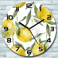 Coloray Wanduhr aus Glas Rund fi 30 Zitronenfrüchte Quarz Deko Wohnzimmer Büro