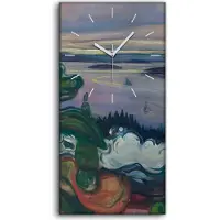 Coloray Küchenuhr Bürouhr Leinwand Uhr Geräuschlos Kunstdruck 30x60 Zug Rauch - weiße Hände