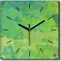 Coloray Uhr auf Leinwand 30x30 cm Wand Uhr Dekoration Wohnzimmer Segeltuch schwarze Hände -Abstraktion Kunstkunst