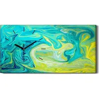 Coloray Wandbild Leinwand Bilder Wanduhr Geräuschlos 60x30 Malerei Abstrakte Kunst - schwarze Hände