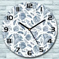Coloray Wanduhr aus Glas Rund fi 30 Indigo blau weiß Quarz Deko Schlafzimmer Büro