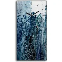 Coloray Wanduhr Bürouhr Leinwand Bild Geräuschlos 30x60 Aquarell Abstrakte Kunst - schwarze Hände