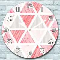 Coloray Wanduhr aus Glas Rund fi 30 Rosa Dreiecke Quarz Deko Wohnzimmer Büro