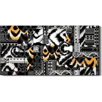 Coloray Wandbild Leinwand Bilder mit Uhr Geräuschlos 60x30 Malerei Abstrakte Kunst - schwarze Hände