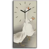 Coloray Dekor Leinwand Uhr Wandbilder Geräuschlos 30x60 Gemälde Tier Vögel Gänse Kunst - schwarze Hände