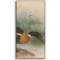 Coloray Wanduhr Bürouhr Leinwand Bild Geräuschlos 30x60 Vögel Wild Tiere Zeichnung Kunst - weiße Hände