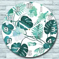 Coloray Wanduhr aus Glas Rund fi 30 Hawaii Tropisch Quarz Deko Schlafzimmer Büro