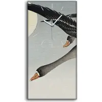 Coloray Dekor Leinwand Uhr Wandbilder 30x60 Gemälde Asiatische Tier Vögel Himmel Sonne - weiße Hände