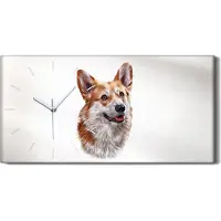 Coloray Dekor Leinwand Uhr Wandbilder Quarz 60x30 Gemälde Abstrakte Tier Hund Kunst - weiße Hände