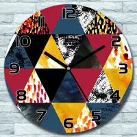 Coloray Wanduhr aus Glas Rund fi 30 Herbst Blau Orange Quarz Deko Schlafzimmer Büro