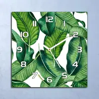 Coloray Deko Glasuhr Wanduhr 30x30 Fallende Blätter Quarz Küchenuhr Bürouhr