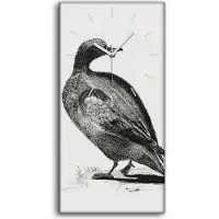 Coloray Küchenuhr Bürouhr Leinwand Uhr Quarz 30x60 Zeichnen Tiere Vögel Enten Kunst - weiße Hände