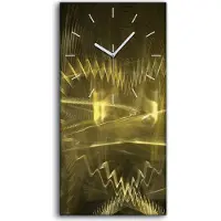 Coloray Wanduhr Uhr Wandbild Leinwand Kunstdruck 30x60 abstrakte fraktales Kunst - weiße Hände