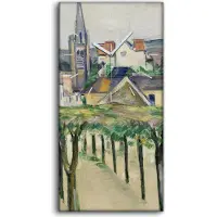 Coloray Wanduhr Uhr Wandbild Leinwand Geräuschlos Kunstdruck 30x60 Dorf Platz - weiße Hände