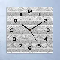 Coloray Wanduhr Echt-Glas-Küchenuhr Graue Aquarelllinien Quarz 30x30 Deko Bilder