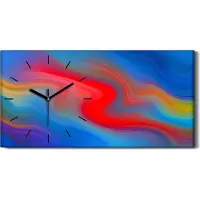 Coloray Wandbild Leinwand Bilder Wanduhr Geräuschlos 60x30 Malerei Abstrakte Kunst - schwarze Hände