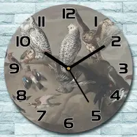 Coloray Wanduhr aus Glas Rund fi 30 Wildvögel Vintage Quarz Deko Schlafzimmer Büro