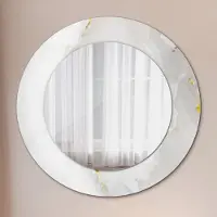 Coloray Runder Spiegel mit Modernem Aufdruck - Dekospiegel Wandmontage -glänzend marmor- Ø60cm