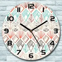 Coloray Wanduhr aus Glas Rund fi 30 Ethnisches weiß blau Quarz Deko Schlafzimmer Büro