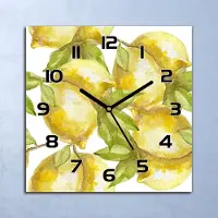 Coloray Wanduhr Echt-Glas-Küchenuhr Zitronenfrüchte Quarz Lautlos 30x30 Deko Bilder