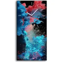 Coloray Wandkunst Leinwand Bild Uhr Geräuschlos Kunstdruck 30x60 Malerei Abstrakte Kunst - weiße Hände