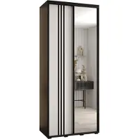 MEBLE KRYSPOL Davos 7 Schrank, zwei Türen - 235,2x100x45 cm - Schwarz Weiß Schwarz