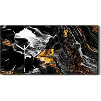 Coloray Wanduhr Leinwand Bild Uhr Kunstdruck 60x30 Foto Kreative abstrakte Hand bemalt - weiße Hände