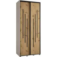 MEBLE KRYSPOL Davos 8 Schrank, zwei Türen - 235,2x100x45 cm - Weiß Artisan Schwarz