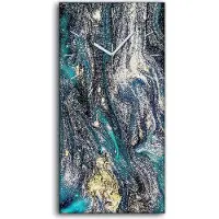 Coloray Wandkunst Leinwand Bild Uhr Geräuschlos Kunstdruck 30x60 Malerei Abstrakte Kunst - weiße Hände